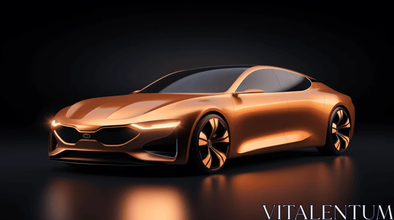 Orange Concept Car on Black Background | Light Bronze and Light Purple AI Image