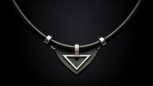 Silver Triangle Pendant Necklace - Close-up Jewelry Shot