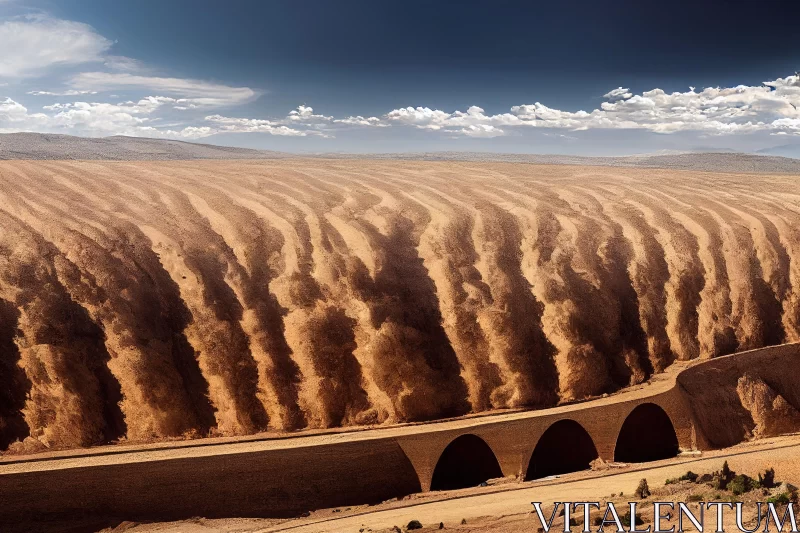 Captivating Image of a Massive Tidal Wave in a Desert AI Image