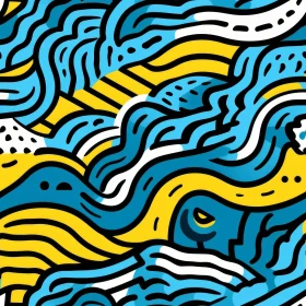 Vivid Blue and Yellow Abstract Pattern