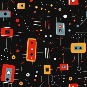 Abstract Geometric Retro Pattern