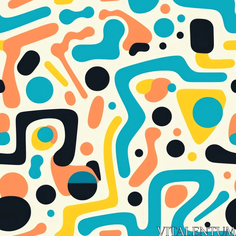 Abstract Organic Shapes Seamless Pattern AI Image