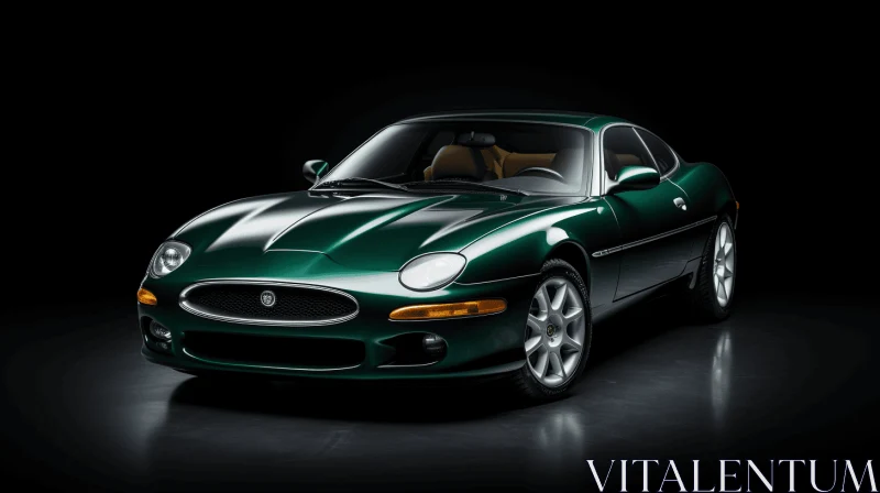 Captivating Green Jaguar Sports Car: Classic American Elegance AI Image