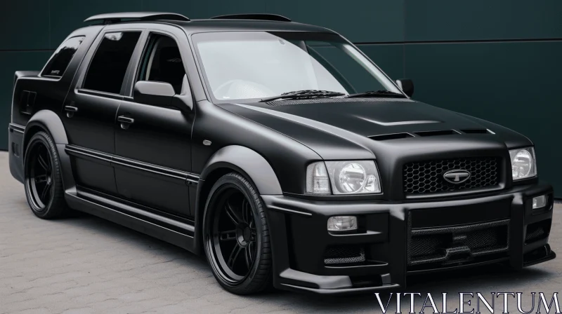 Captivating Image of a Black SUV with Large Wheels in Y2K Aesthetic AI Image