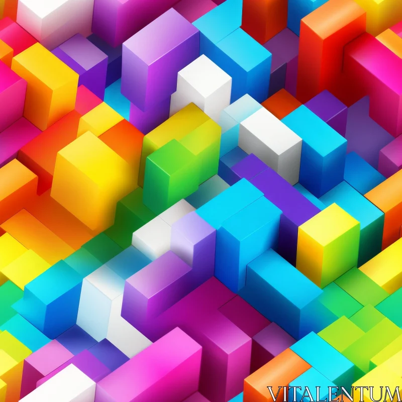 Colorful 3D Geometric Pattern | Depth and Movement AI Image