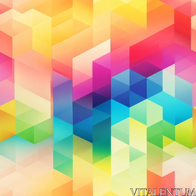 AI ART Colorful Geometric Hexagon Pattern for Design