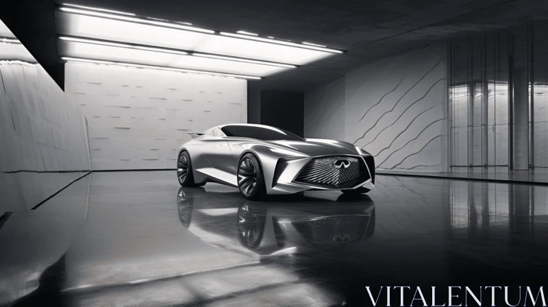 Futuristic Lexus Concept Car: Monochromatic Composition AI Image