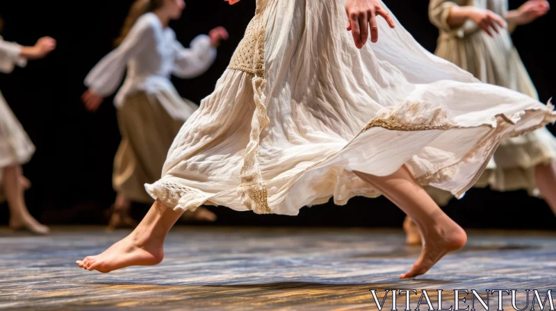 Graceful Barefoot Dancer on Stage | Captivating Dance Performance AI Image