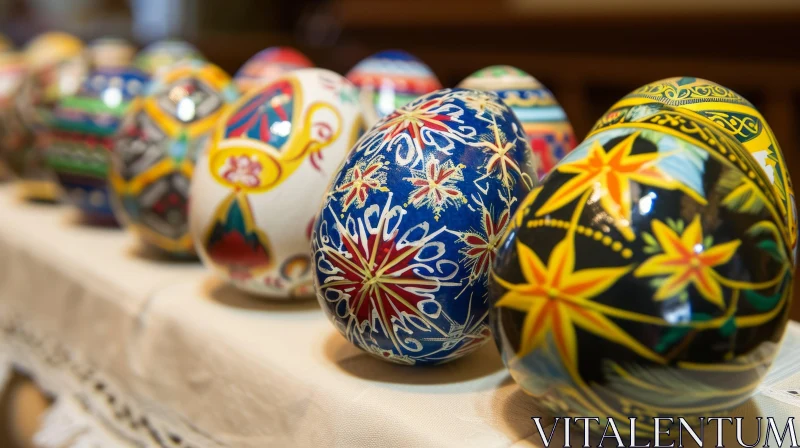 Vibrant Easter Eggs: A Stunning Display of Color and Intricate Designs AI Image
