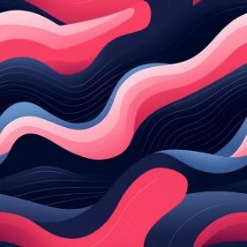 Blue Abstract Background with Colorful Waves