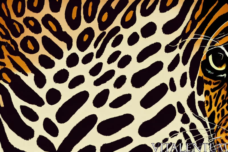 Bold Graphic Patterns: Close-up Jaguar Vector Illustration AI Image