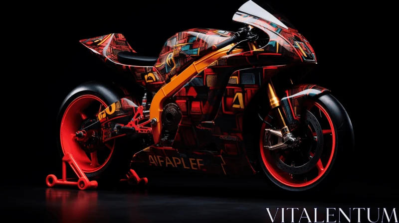 Captivating Futuristic Motorcycle Artwork | Dark Orange and Dark Gold AI Image