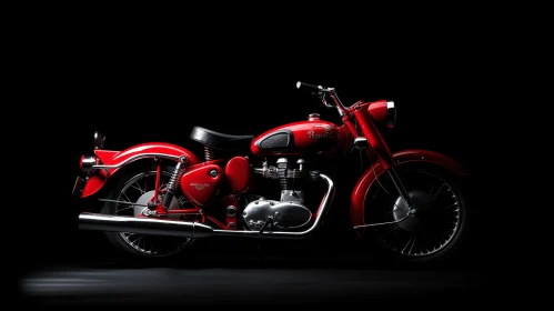 Captivating Red Motorbike in a Mysterious Setting