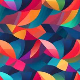 Colorful Curved Shapes Seamless Pattern - Retro Vintage Design