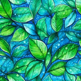 Green Watercolor Leaves Seamless Pattern