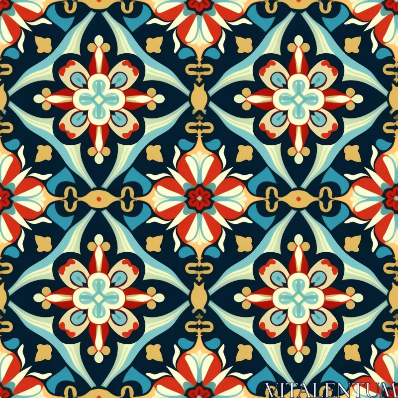 Colorful Moroccan Tiles Pattern for Home Decor AI Image