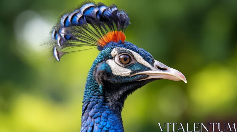 Colorful Peacock Portrait - Nature's Beauty Captured AI Image