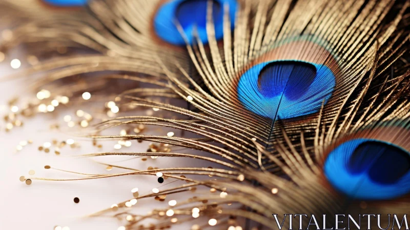 AI ART Exquisite Peacock Feather Close-Up