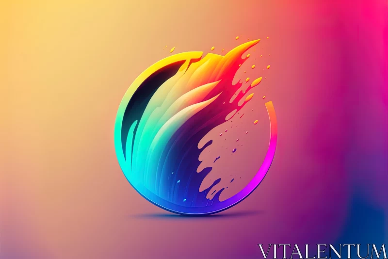Abstract Swirls and Paint Splash Logo with Colorful Gradients AI Image