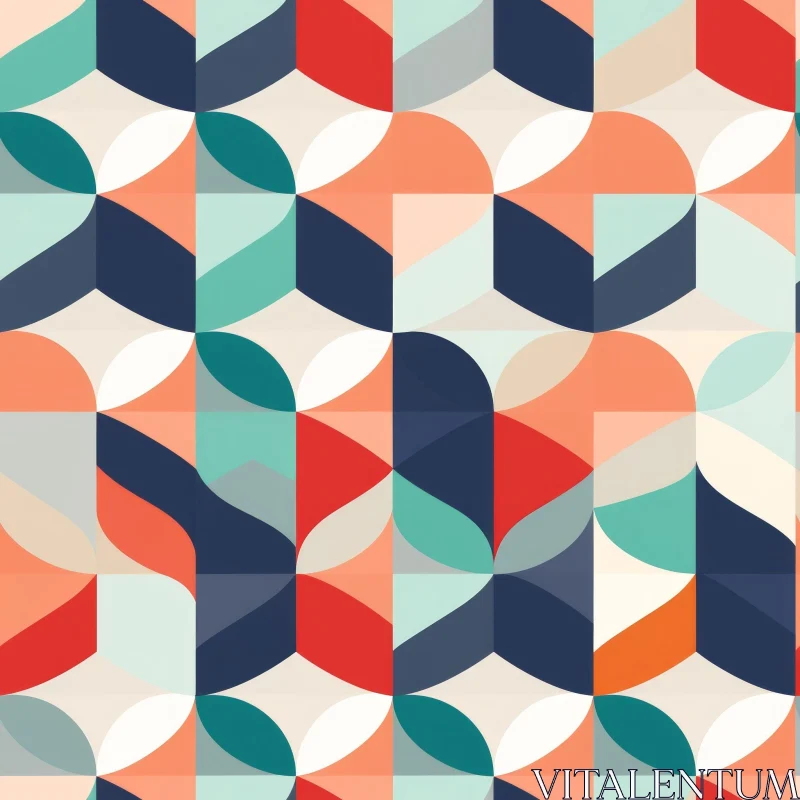 Colorful Geometric Seamless Pattern for Designs AI Image