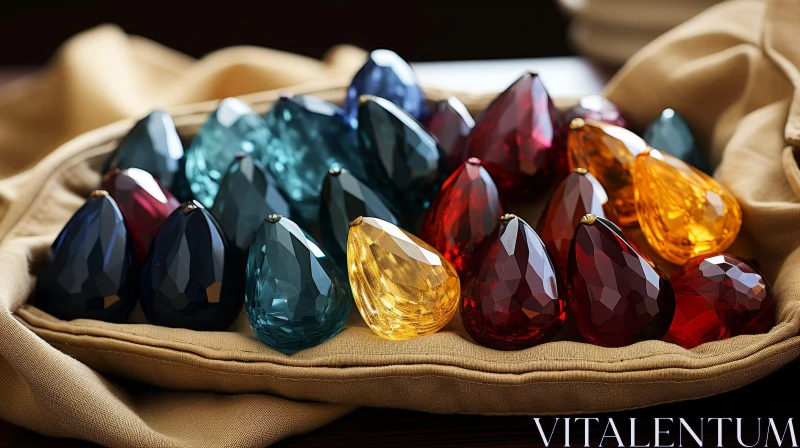 AI ART Colorful Glass Gems Collection - Sparkling Teardrop Shapes