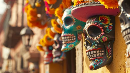 Colorful Mexican Sugar Skull: A Vibrant Artwork