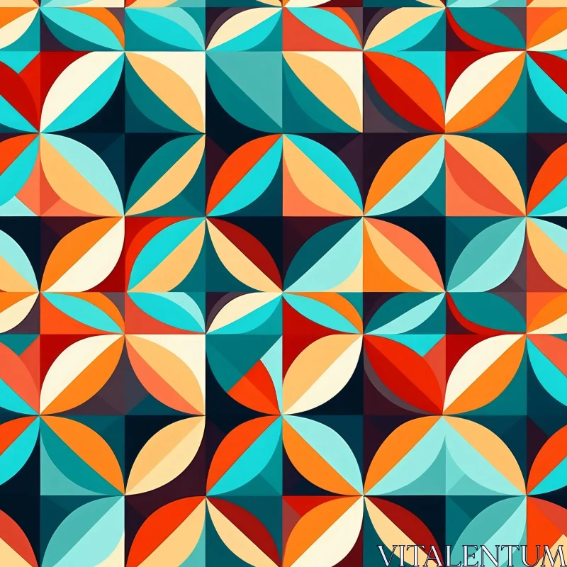 Colorful Retro Geometric Pattern - Seamless Design AI Image