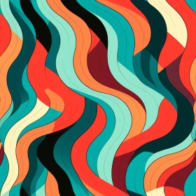 Contemporary Abstract Painting with Wavy Pattern