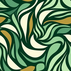 Green and Gold Organic Pattern - Seamless Vector Design