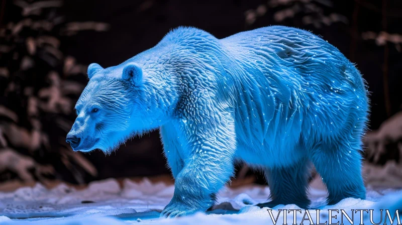 Majestic Polar Bear in Snowy Landscape AI Image