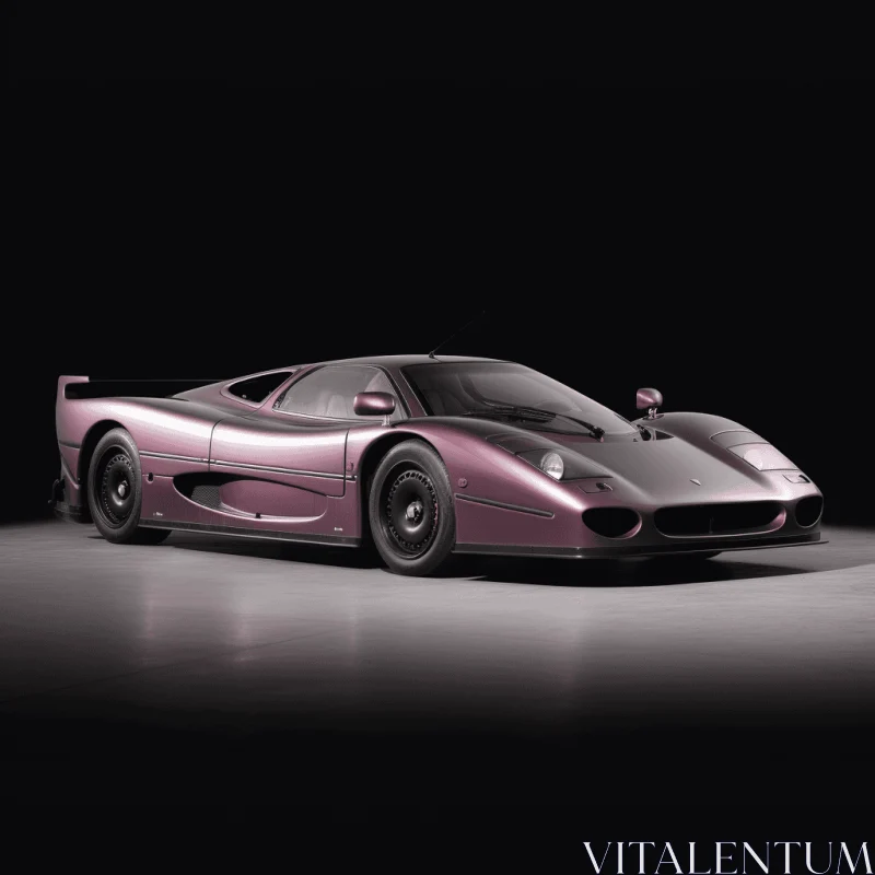 Purple Sports Car in a Dark Room | Elegant and Sophisticated Design