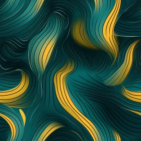 Green and Yellow Wave Seamless Pattern