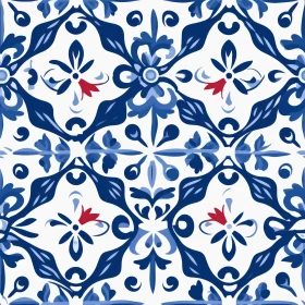 Blue and White Portuguese Tile Pattern