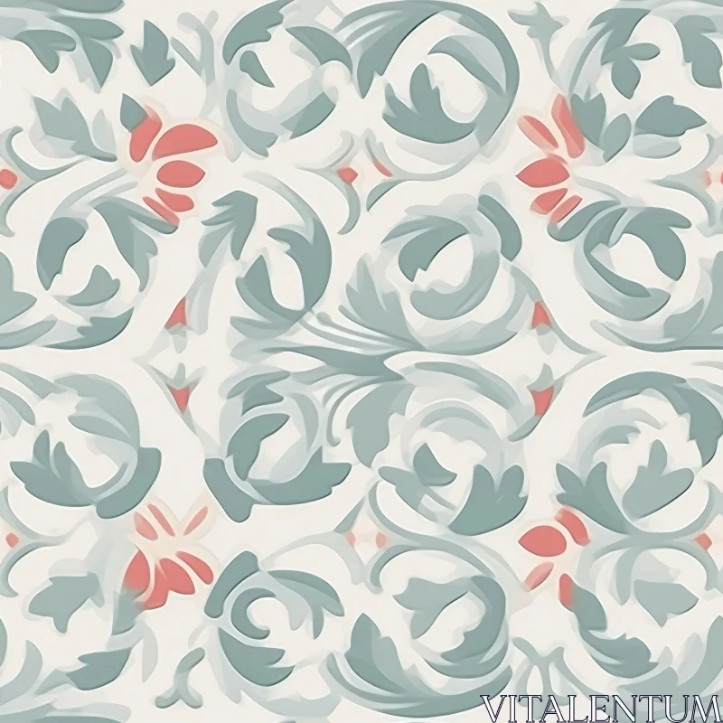 Floral Seamless Pattern with Victorian Influence AI Image