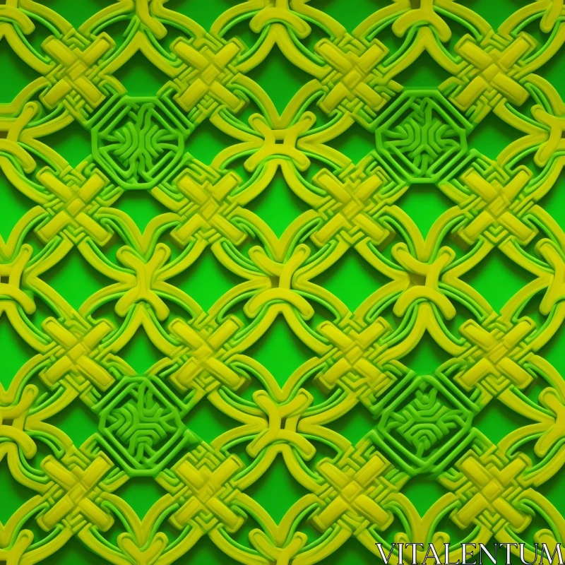 Green Celtic Knots Seamless Pattern AI Image