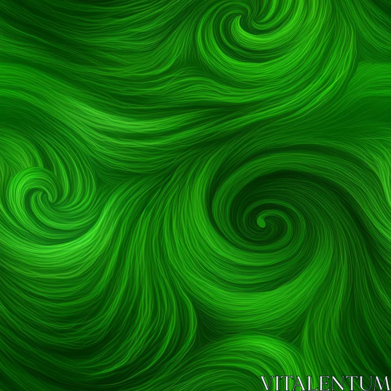 AI ART Green Gradient Abstract Circles - Energy and Movement