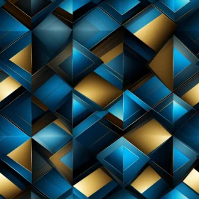 Blue and Gold Geometric Diamond Pattern