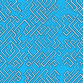Blue and White Geometric Maze Background
