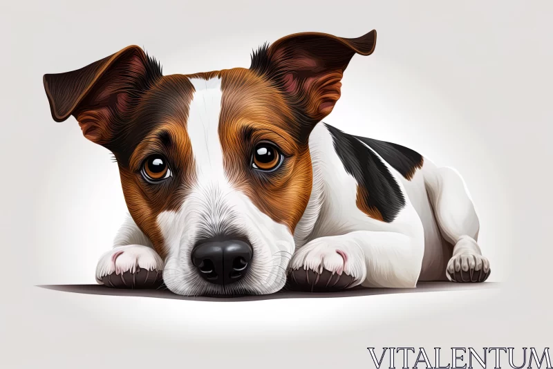 Cute Jack Russell Terrier in Cartoon Realism Style AI Image