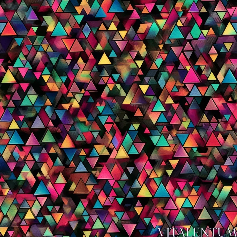 Colorful Triangles Seamless Pattern for Web Backgrounds and Fabric Prints AI Image