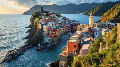 Enchanting Coastal Town in Italy Overlooking the Mediterranean Sea