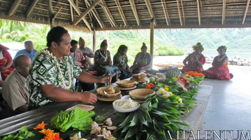 Enchanting Polynesian Feast amidst Nature's Beauty AI Image