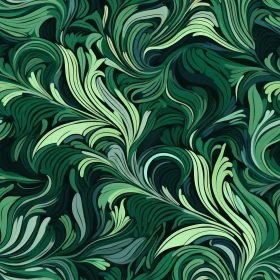 Green Leaves Swirling Pattern Background