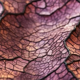 Leaf Texture: Cracks and Contrast on Pink Background
