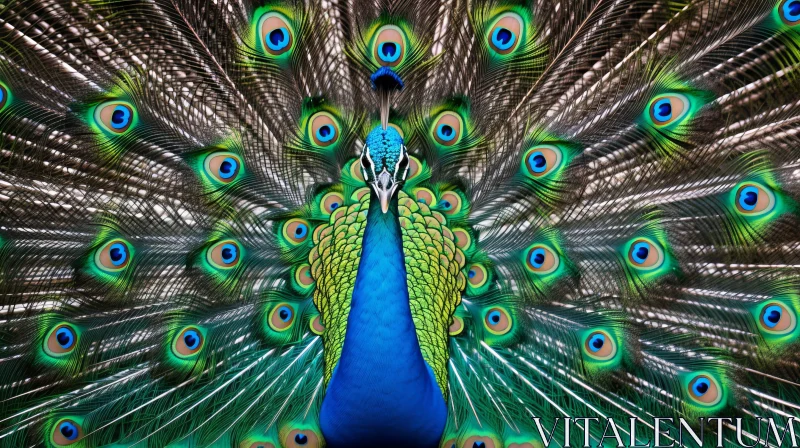 Majestic Peacock Displaying Colorful Feathers AI Image