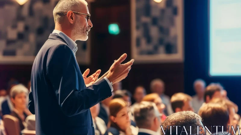 Passionate Speech at a Conference AI Image