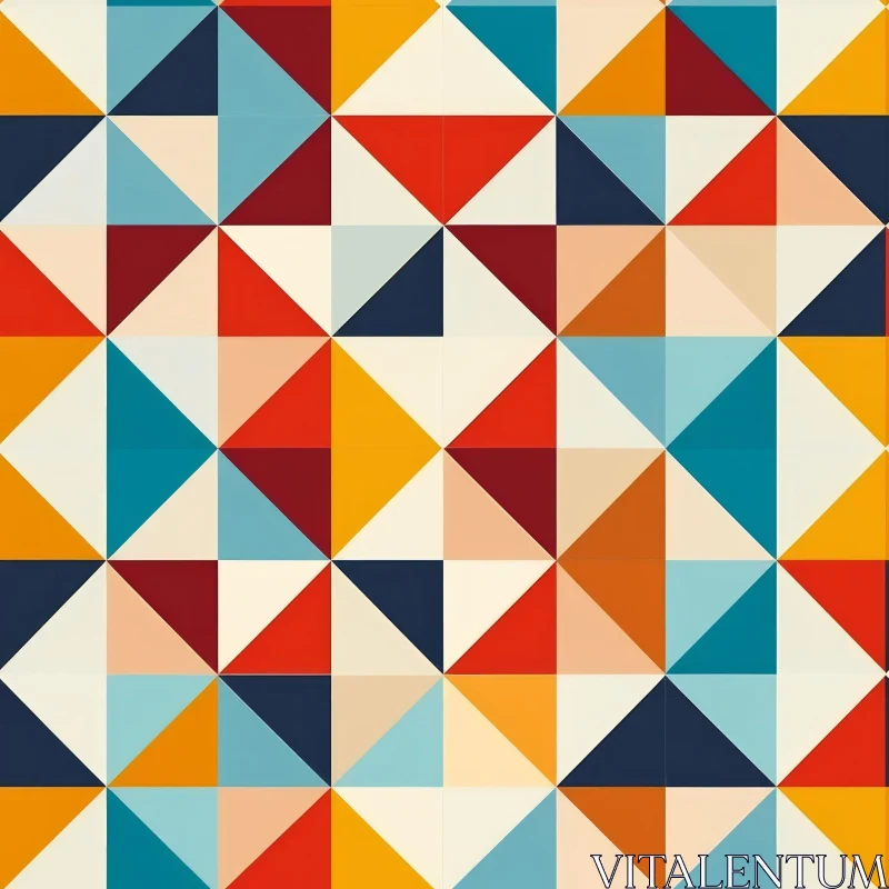 AI ART Retro Geometric Triangle Pattern