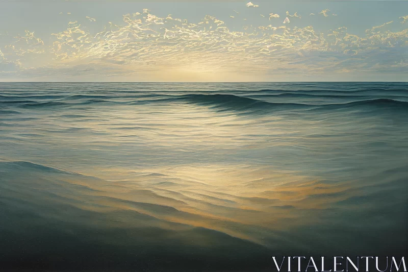 Captivating Sunset Oil Painting | Illusory Hyperrealism | Bird Paintings AI Image