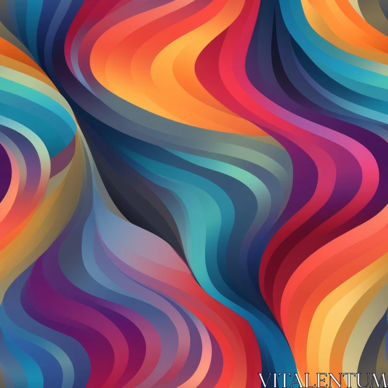 AI ART Colorful Abstract Wavy Pattern for Fabric and Wallpaper