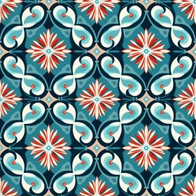 Colorful Floral Tiles Pattern | Traditional Moroccan Design